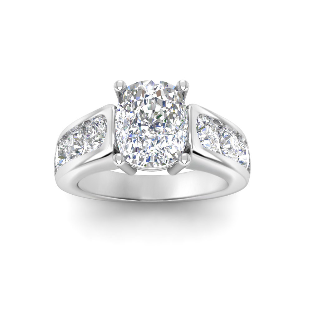 Ct Rectangular Cushion Lab Diamond Wide Channel