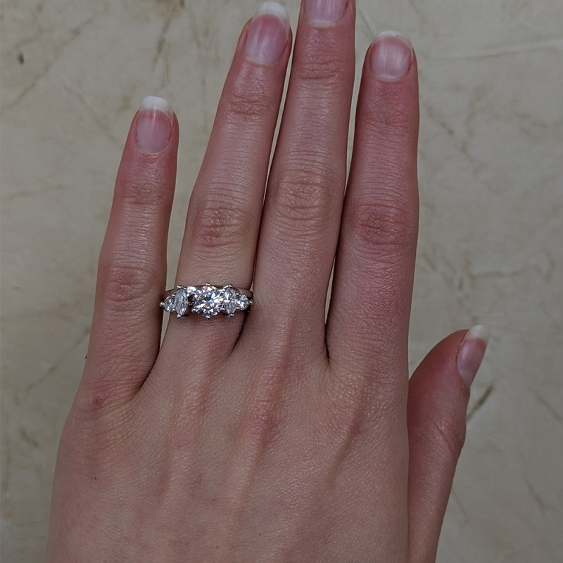 TwoBirch Ring Wrap 1 Ct. Round and Marquise Wedding Ring Wrap