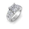 3 Ct Princess Lab Diamond Engagement Ring with Wide Band