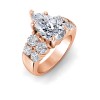3.5 Ct Pear Lab Diamond Engagement Ring with Wide Band