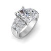 5 Ct Radiant Moissanite Engagement Ring with Wide Band