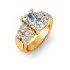 3 Ct Radiant Lab Diamond Engagement Ring with Wide Band