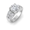 3 Ct Round Moissanite Engagement Ring with Wide Band