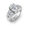 3 Ct Oval Colorless Lab Diamond Engagement Ring with Wide Band