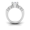3 Ct Oval Colorless Lab Diamond Engagement Ring with Wide Band