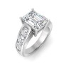2 Ct Emerald Lab Diamond Wide Channel Engagement Ring