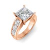 6 Ct Princess Moissanite Wide Channel Engagement Ring