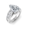 4 Ct Pear Colorless Lab Diamond Wide Channel Engagement Ring