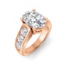 6 Ct Oval Lab Diamond Wide Channel Engagement Ring