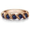 0.25 Carat Sapphire Five Stone Swirl Set Wedding Band