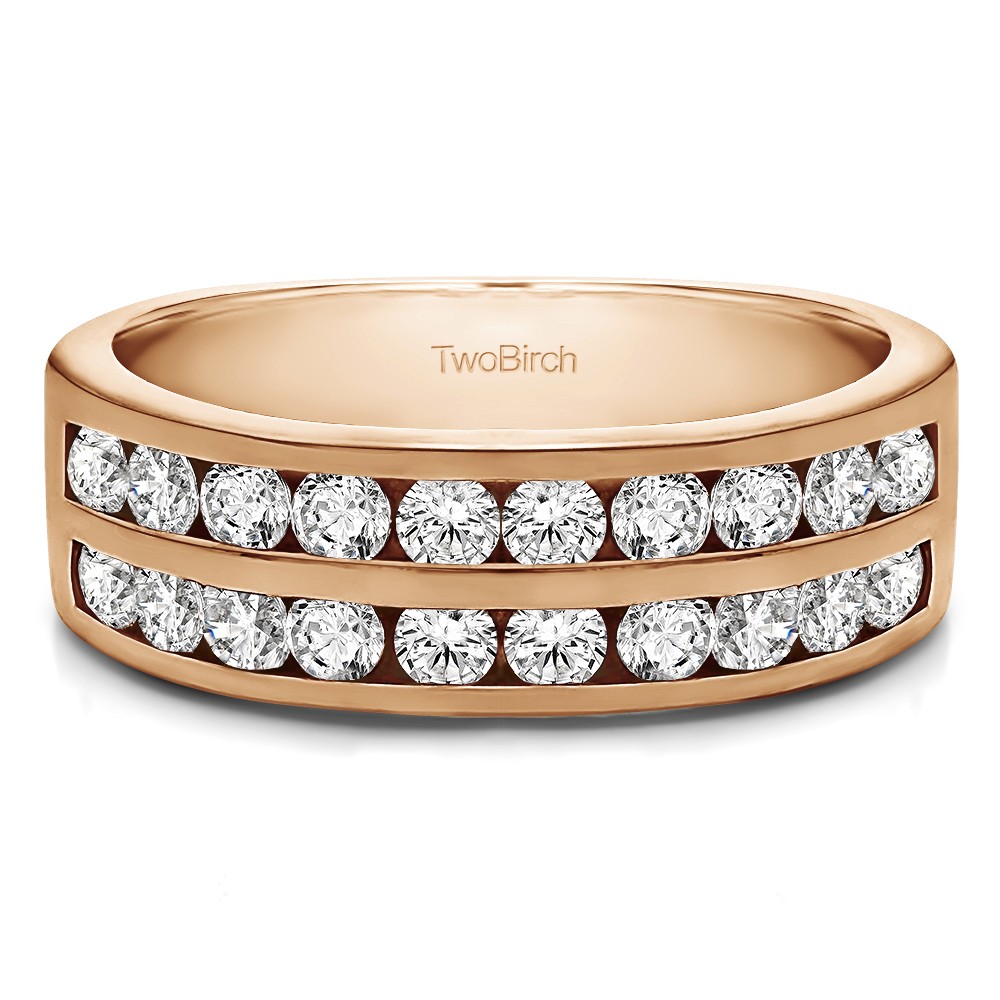 1 Carat Double Row Channel Set Anniversary Band