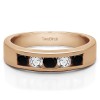 0.35 Carat Black and White Five Stone Straight Channel Set Wedding Band