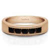 0.35 Carat Black Five Stone Straight Channel Set Wedding Band
