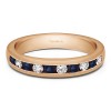 0.5 Carat Sapphire and Diamond Ten Stone Straight Channel Set Wedding Ring