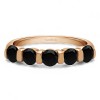 0.5 Carat Black Five Stone Wide Bar Set Wedding Band
