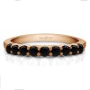 0.5 Carat Black Double Shared Prong Thin Wedding Band