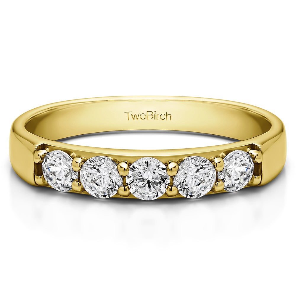 0.5 Carat Five Stone Pave Set Anniversary Band