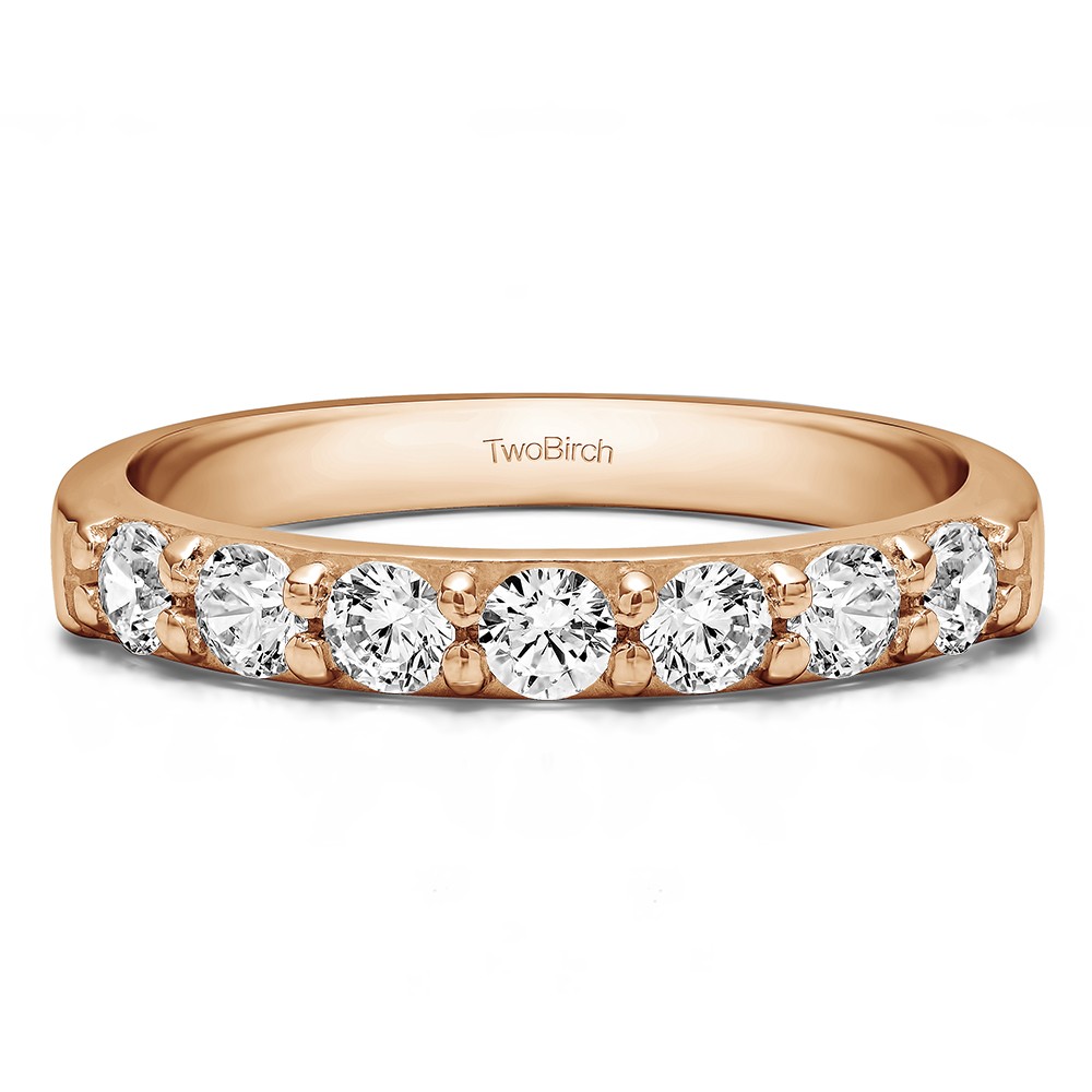 0.75 Carat Seven Stone Common Prong Wedding Ring