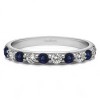 0.25 Carat Sapphire and Diamond 10 Stone Delicate Prong Set Wedding Band