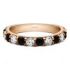 0.24 Carat Black and White Twelve Stone Round Pave Set Wedding Band