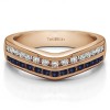 0.48 Ct. Sapphire and Diamond Double Row Channel Set Anniversary Wedding Ring