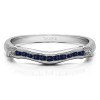 0.15 Ct. Sapphire Eleven Stone Channel Raised Bar Curved Band