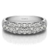 1.52 Carat Triple Row Pave Set Domed Wedding Ring