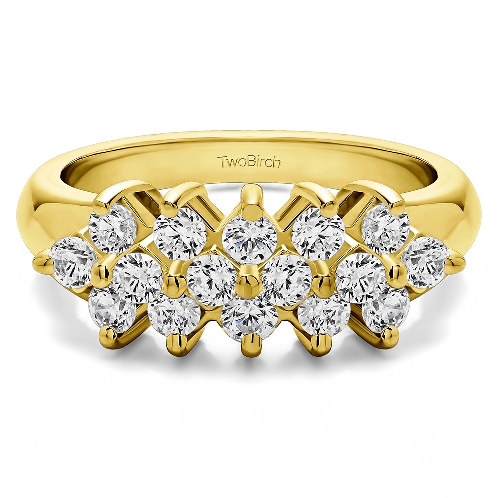 1 Carat Shared Prong Flower Shaped Anniversary Band