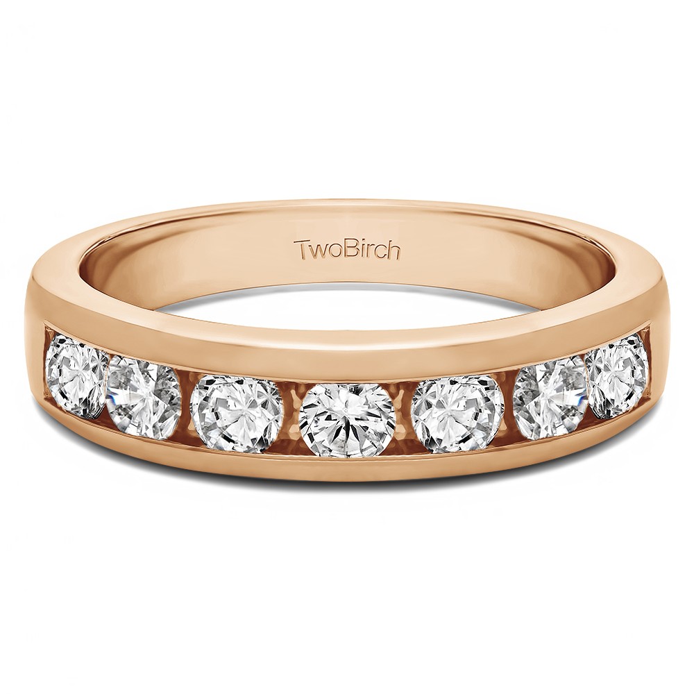 0.49 Carat Seven Stone Straight Channel Set Wedding Ring