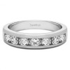 0.74 Carat Seven Stone Straight Channel Set Wedding Ring