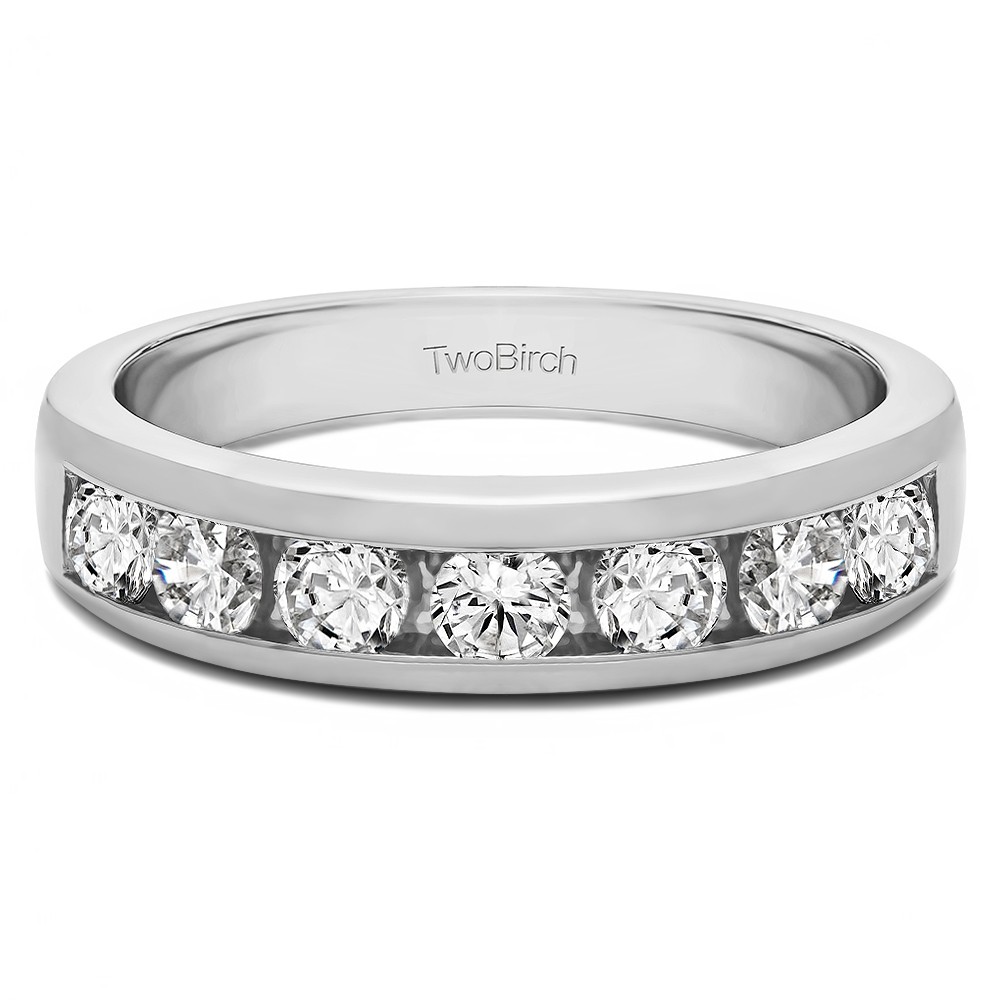 0.74 Carat Seven Stone Straight Channel Set Wedding Ring