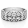 1.96 Carat Double Row Shared Prong Ten Stone Anniversary Band
