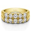 1.48 Carat Double Row Shared Prong Ten Stone Anniversary Band