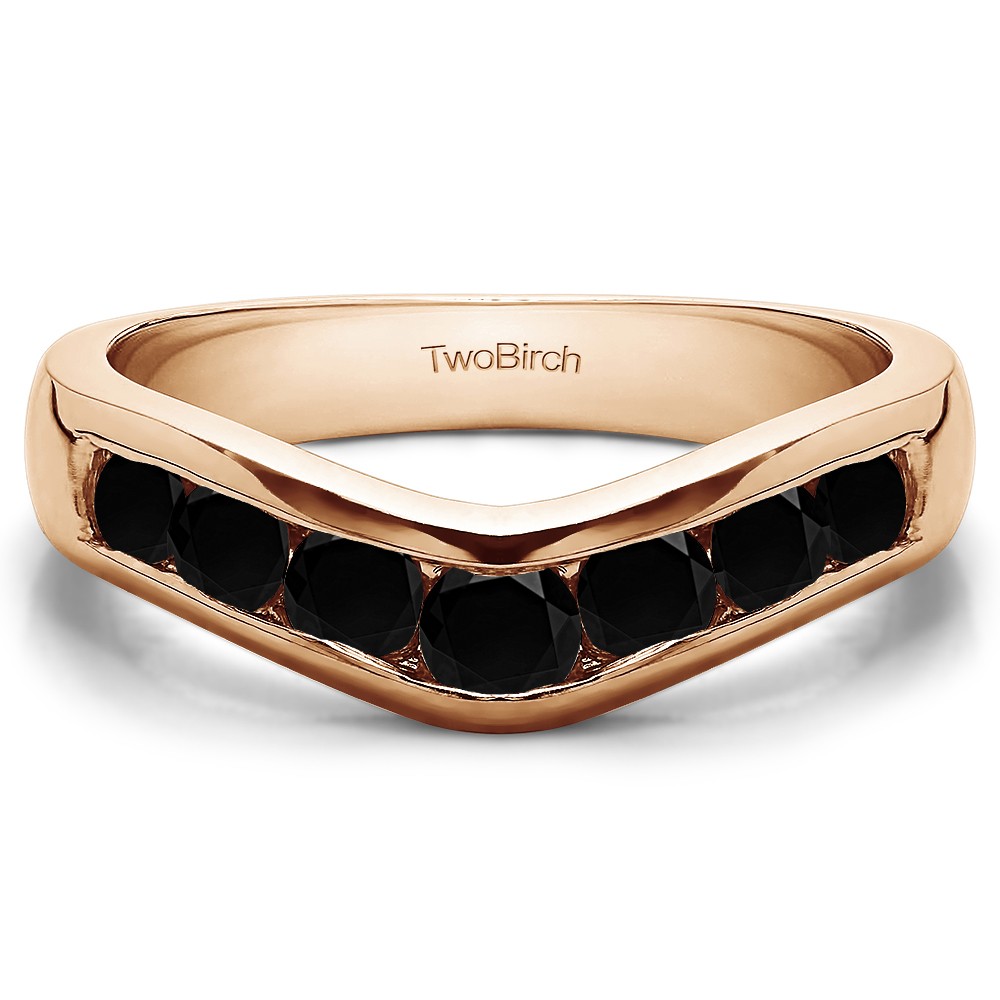 0.44 Ct. Black Traditional Style Contour Wedding Band