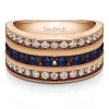 2 Carat Sapphire and Diamond Three Row Channel Set Anniversary Ring