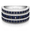 2 Carat Sapphire Three Row Channel Set Anniversary Ring