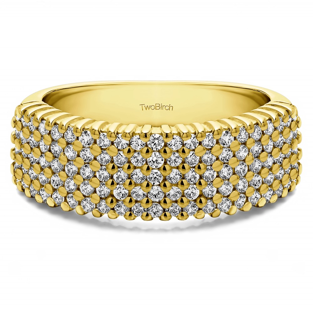 0.72 Carat Multi Row Common Prong Wedding Ring