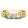 0.48 Carat Three Stone U Set Ribbed Shank Wedding Ring