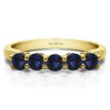 0.5 Carat Sapphire Five Stone Shared Prong with Designed Profile Wedding Ring