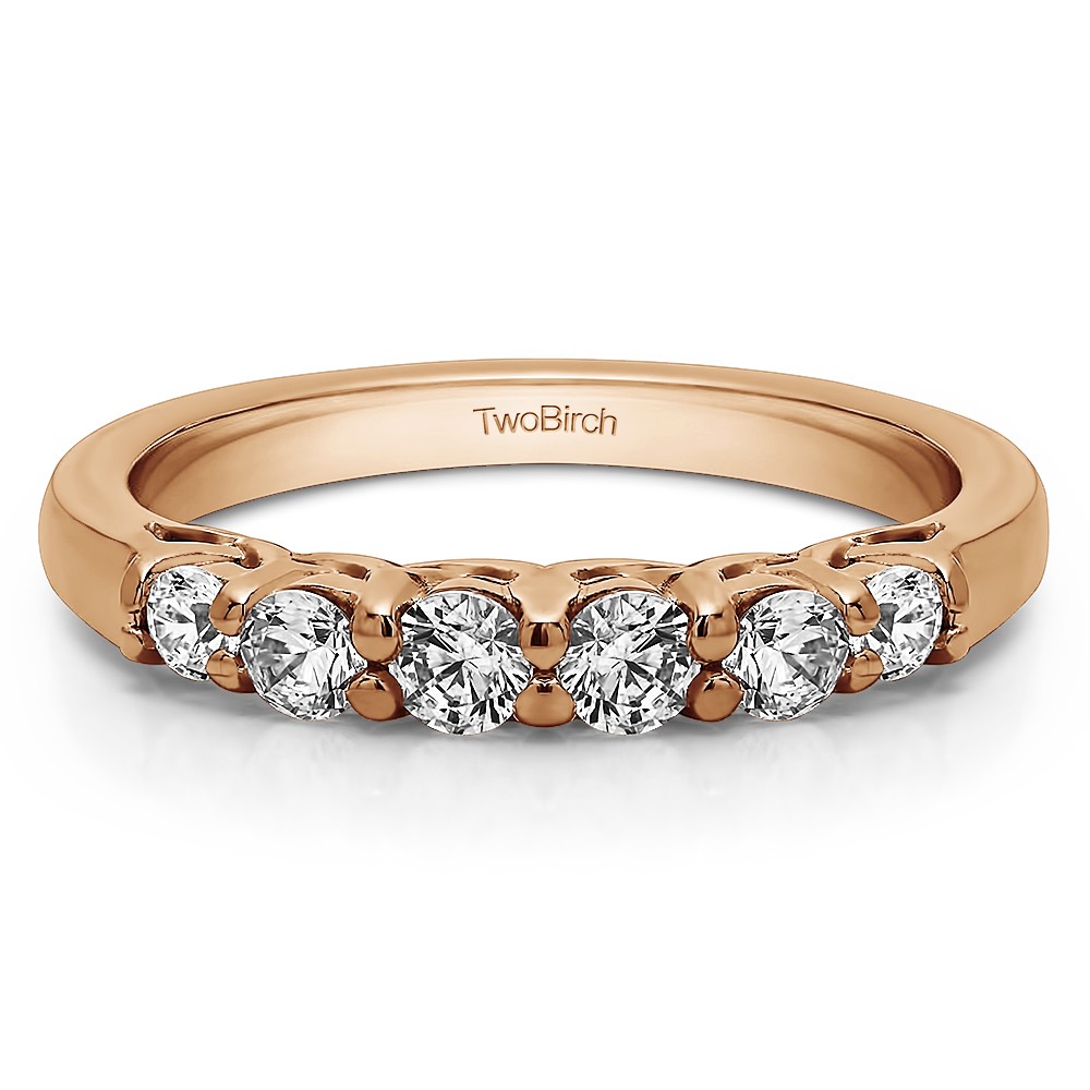 0.74 Carat Five Stone Common Prong Basket Set Wedding Ring