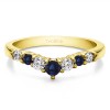 0.5 Ct. Sapphire and Diamond Seven Stone Shared Prong Gradudated Contour Wedding Ring