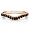 0.5 Ct. Black Fifteen Stone Delicate Curved Wedding Ring