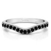 0.5 Ct. Black Fifteen Stone Delicate Curved Wedding Ring