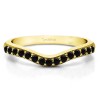 0.24 Ct. Black Fifteen Stone Delicate Curved Wedding Ring