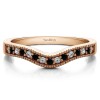 0.24 Ct. Black and White Vintage Contour Band with Milgrained Edges