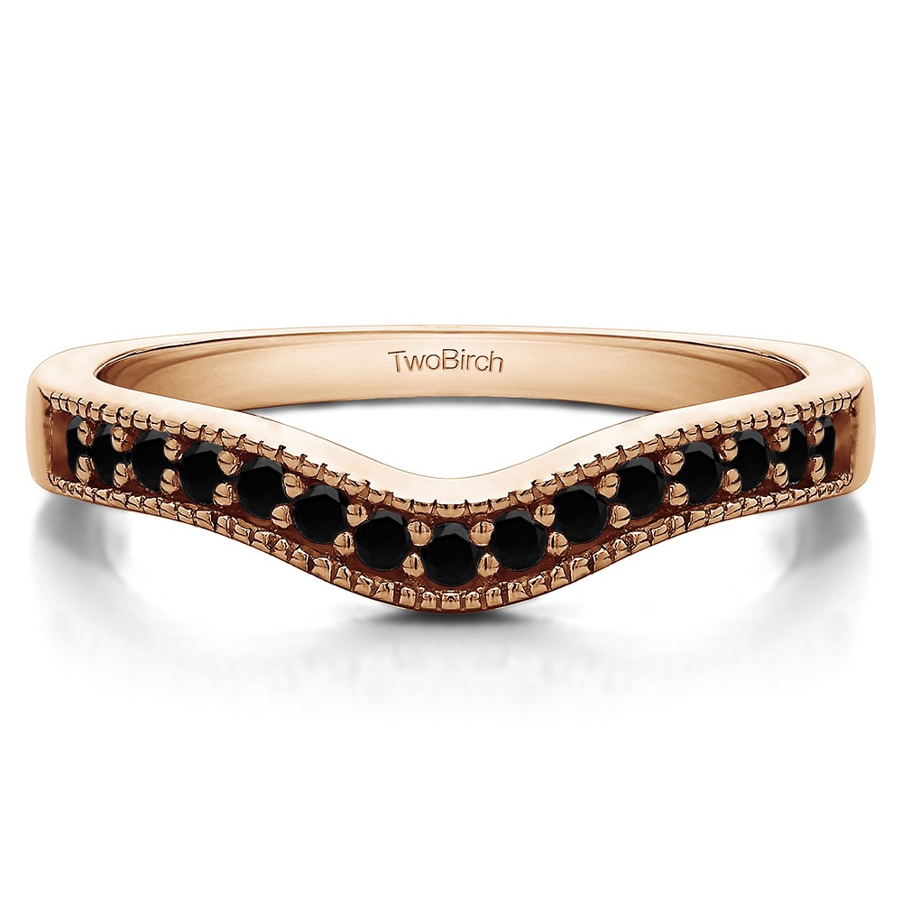 0.5 Ct. Black Vintage Contour Band with Milgrained Edges