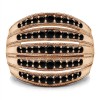 0.52 Carat Black Large Domed Milgrained Anniversary Band