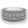 0.98 Carat Pave Set Filigree Three Row Anniversary Band