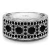 1.01 Carat Black Vintage Pave Set Anniversary Ring