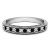 Carat Black and White Vintage Millgrain Filigree Wedding Band